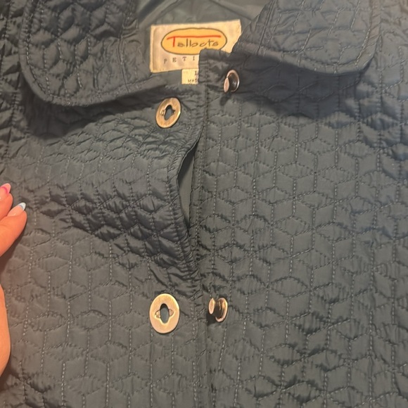 Vintage Talbots Petites Quilted Blue Jacket Size Large - Picture 7 of 8
